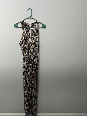 Women’s Calvin Klein Animal Print Halter Jumpsuit Size 8
